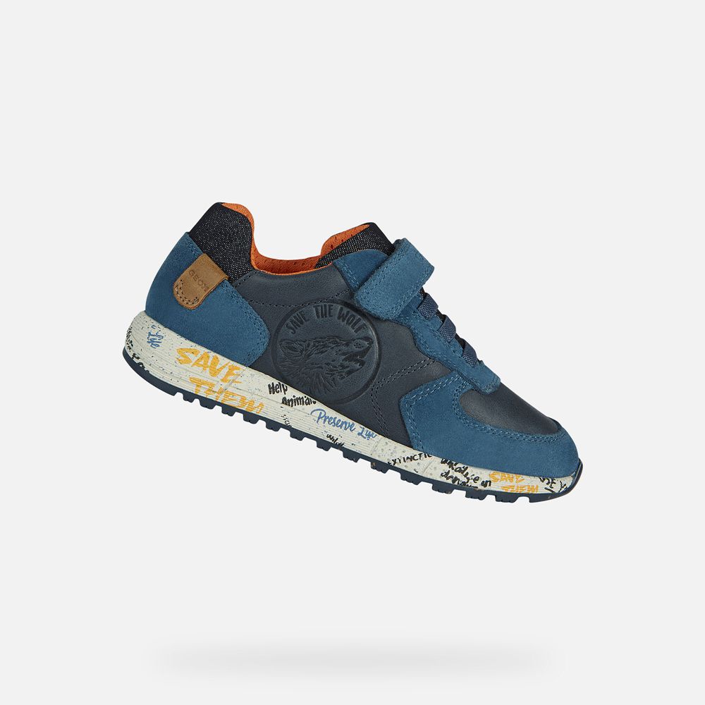 Geox Sneakers Navy/Orange Alben - Geox Boys Shoes - ZVITCM790